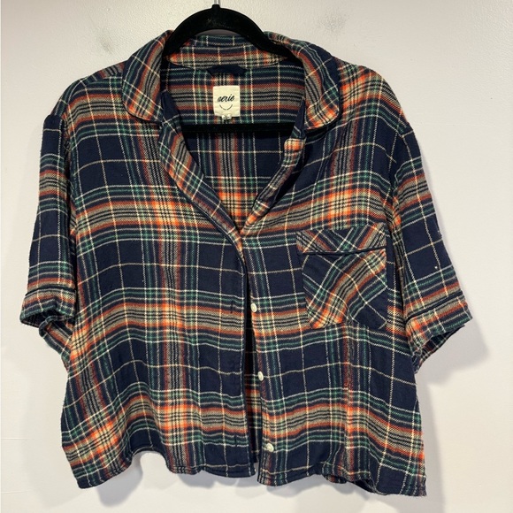 aerie Tops - Aerie plaid holiday short sleeve pajama top